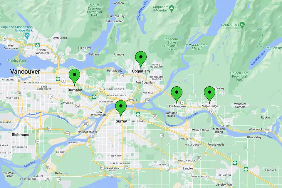 Big Phils Rubbish Removal service area map