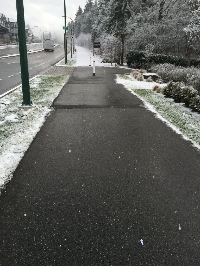 a road with snow on it