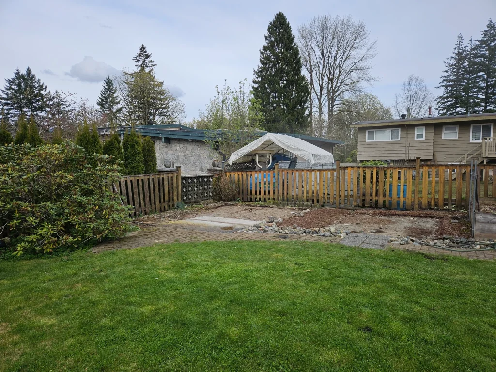 Backyard cleared after a shed was removed